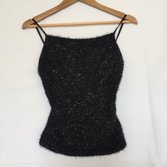 The Limited Tops - Vintage The Limited Black Sparkle Fuzzy Cami Top ✨